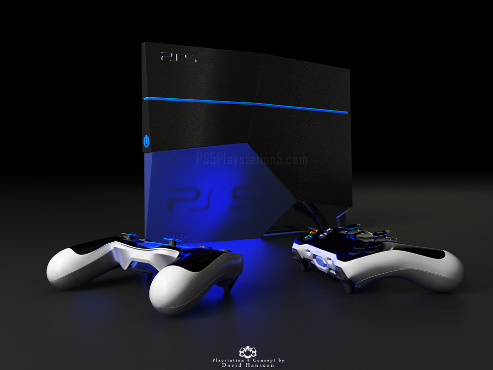 Playstation 5 Console and Controller by David Hansson PS5